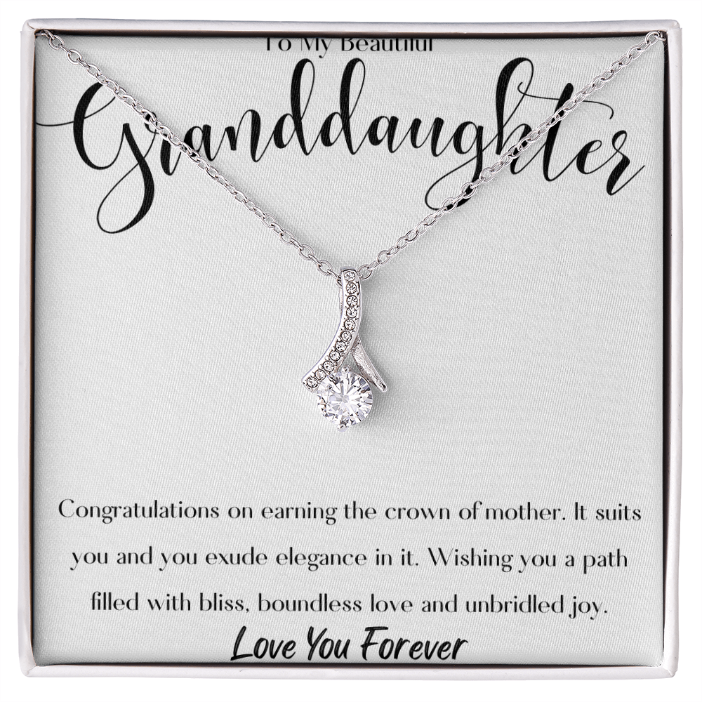 Pregnancy Gift For Granddaughter From Grandma, Necklace Jewelry Gift With Message Card, Mother's Day Gift For Granddaughter From Grandparent, Baby Shower, Birthday